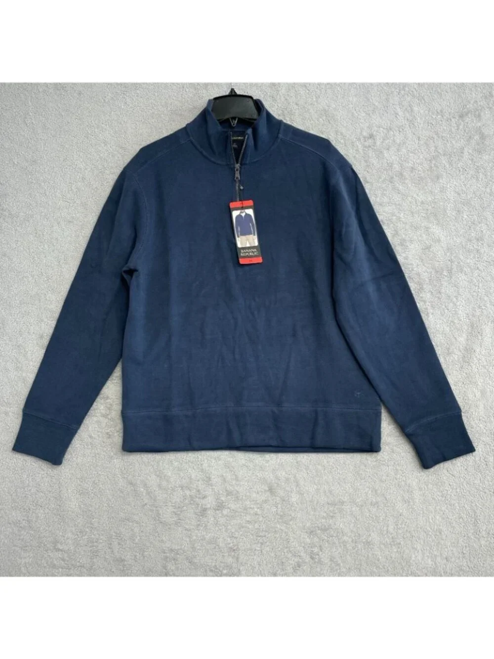 Banana Republic Men's Size M Navy Half-Zip Pullover Sweatshirt Cotton N1398